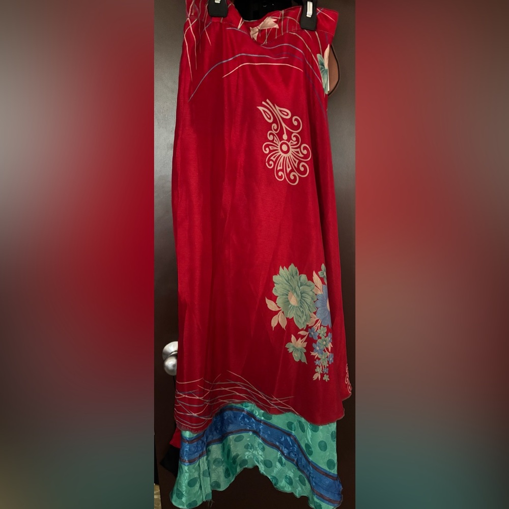 Reversible Silky Maxi Skirt. Multiple Ways to Wear For Big or Small Young Older - Picture 3 of 17